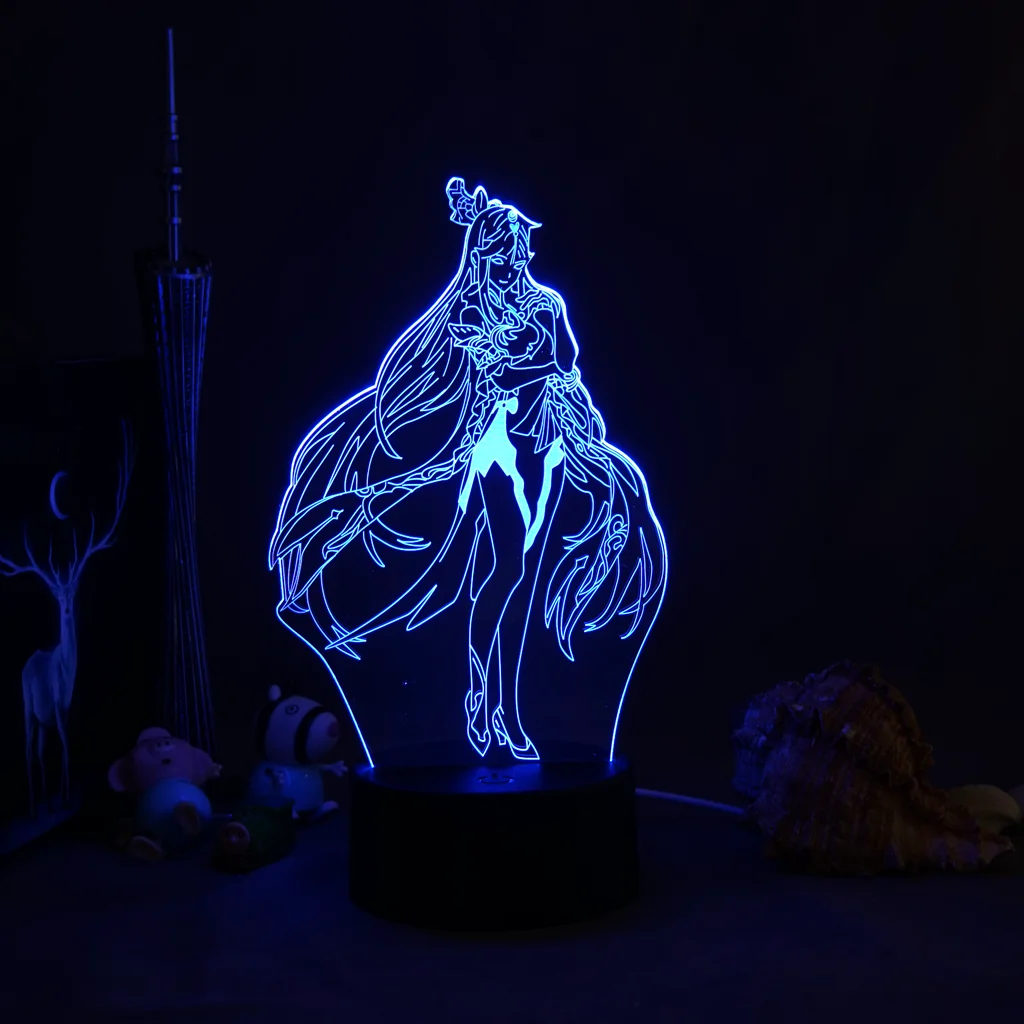 3D Genshin Impact Nachtlicht Lampe Hot Game LED Licht Nachttisch Kinder Geschen