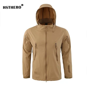 

Summer Army Mens Coat Light Military Tactical Simple Jacket Outdoor Hooded Windbreak Men Waterproof Jacket Training Clothes