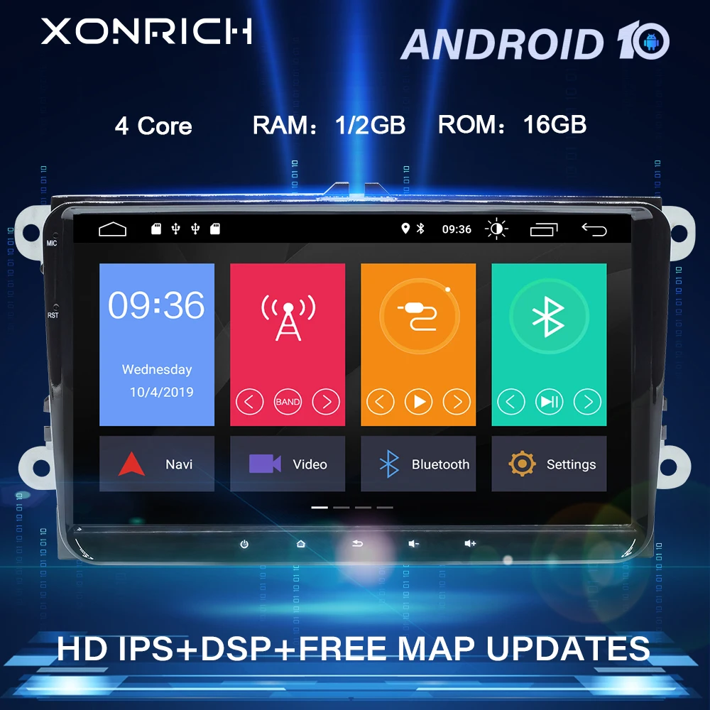 Автомагнитола 2DIN на Android 10 мультимедийный плеер с GPS Навигатором для Volkswagen sagen VW