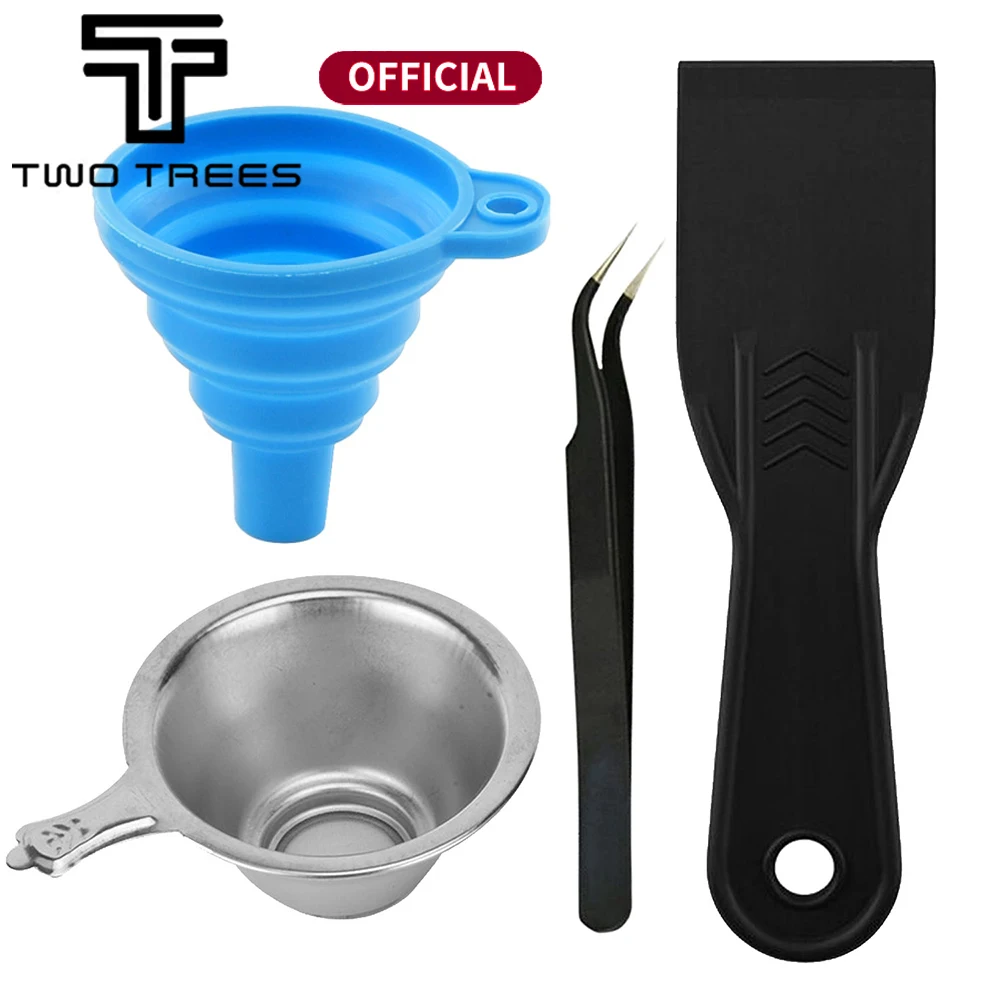 head of print 3D Printer parts Silicon Funnel+Metal UV Resin Filter Cup+tweezers+SLA Resin Special Tool Shovel for Photon DLP Parts the print head