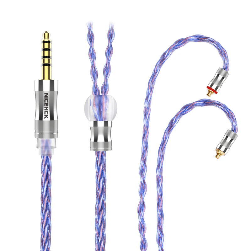 2pin Silver Cable Nicehck | Nicehck Mmcx Cable | Nicehck Occ Cable