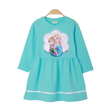 

kid wear cartoon sequins color change applique princess dress fashion girl clothes 2020 hot sale 2-8 Aer child quality clothing