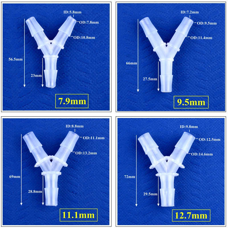 5~200pcs 2.4~12.7mm PP Y-Style Pipe Connector Tee Connectors Aquarium Tank Air Pump Aerator Hose Joint Irrigation System Water Pipe Fittings
