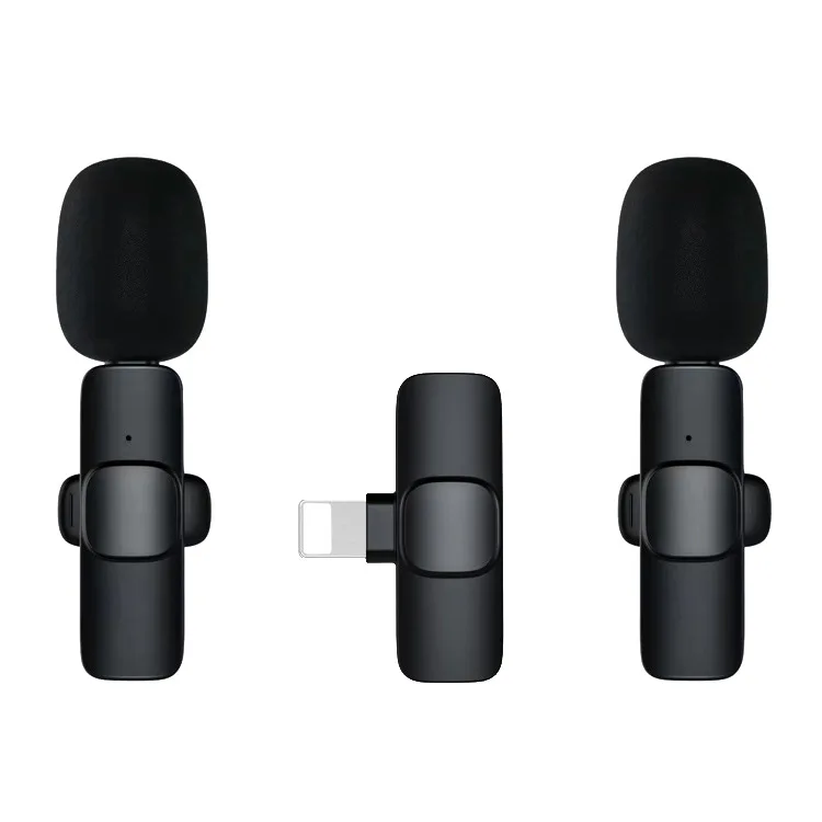 Wireless Recording Lapel Lavalier Microphone Plug and Play Clip Wireless Mic for Live Stream Vloggers Interview Tiktok Zoom 