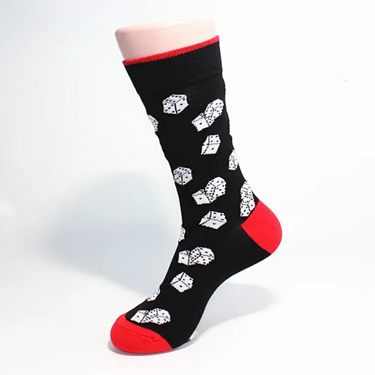 Бренд Премиум мужские счастливые носки 20 цветов полосатые клетчатые алмазные носки с вишней мужские чёсаные хлопковые Calcetines Largos Hombre