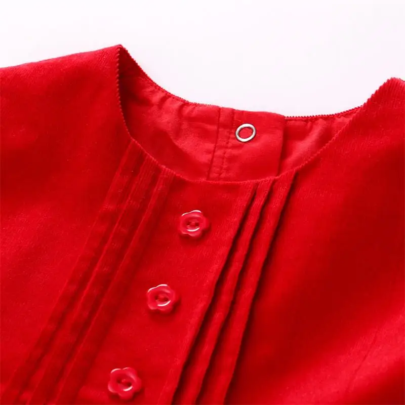 Famuka/детское красное вельветовое платье; хлопковое платье без рукавов; детское платье принцессы; Одежда для новорожденных девочек на день рождения