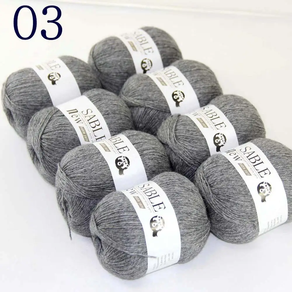 Sale Super Soft 8X50g Pure Sable Cashmere Wrap Shawls Hand Knit Wool Crochet 243-yarn E1