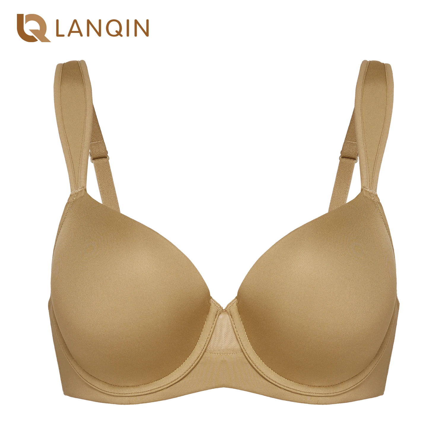 

Women's Plus Size T-shirt Bra Seamless lightly lined Full Coverage Comfort Wide Strap Underwire Lingerie