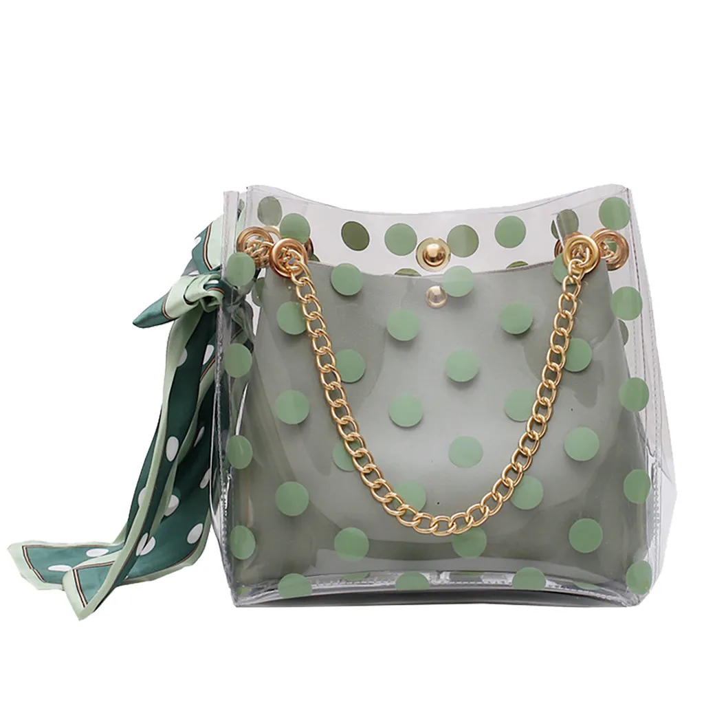 

2020 Women Fashion Transparent Package Chain Bucket Bag Wild Messenger Shoulder Bag Spring And Summer Popular Wild Bag 0103