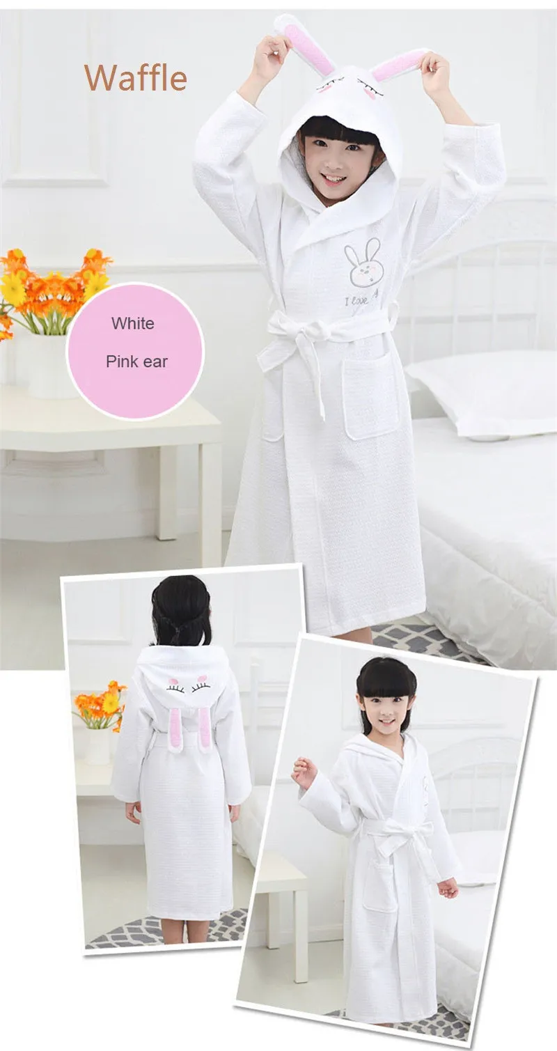 Детские ночные рубашки с капюшоном из хлопка премиум-класса; одежда для сна; детские пижамы для девочек; детский банный халат; хлопковый махровый банный Халат