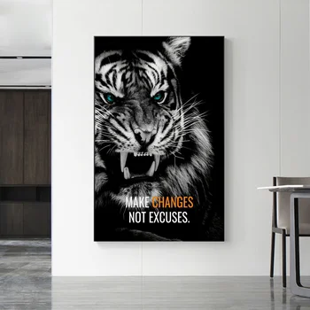 Animal Motivation Wall Art Printed on Canvas 2