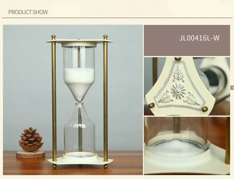 Engrave Retro Pattern Zinc Alloy Sand Glass Sand Timer Clock Hourglass Art And Crafts Study Bedroom Office Desk Decoration (7)
