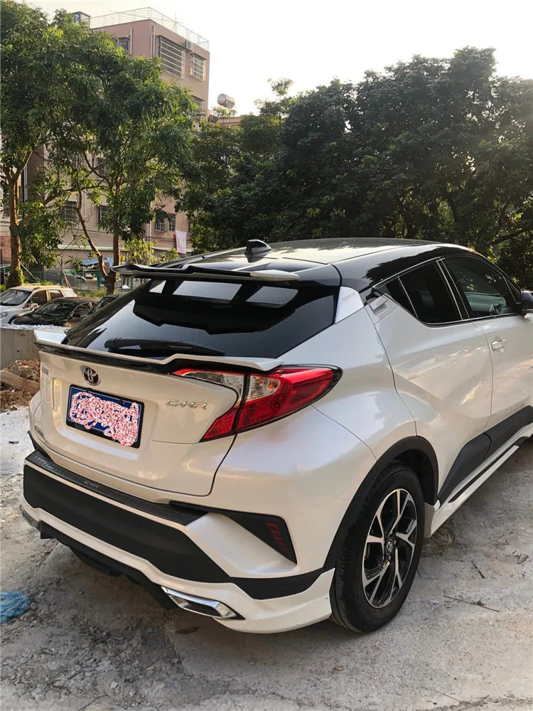 Для Toyota C-HR надрезаемая подкладка, ABS Материал заднее крыло автомобиля черный/белый/красный цвет багажник задний спойлер на крыше Спорт для CHR
