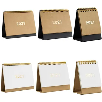 

2021 Simple Black White Series Desktop Calendar Dual Daily Schedule Table Planner Yearly Agenda Organizer Office Supplies
