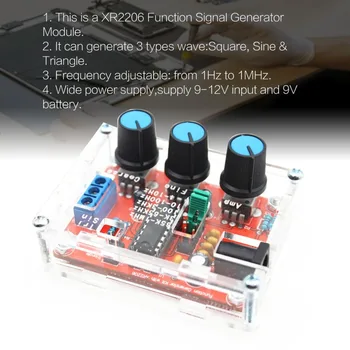 

XR2206 Signal Function Generator Sine Triangle Square Wave Output 1Hz-1MHz High Precision Frequency Adjustable Module DIY