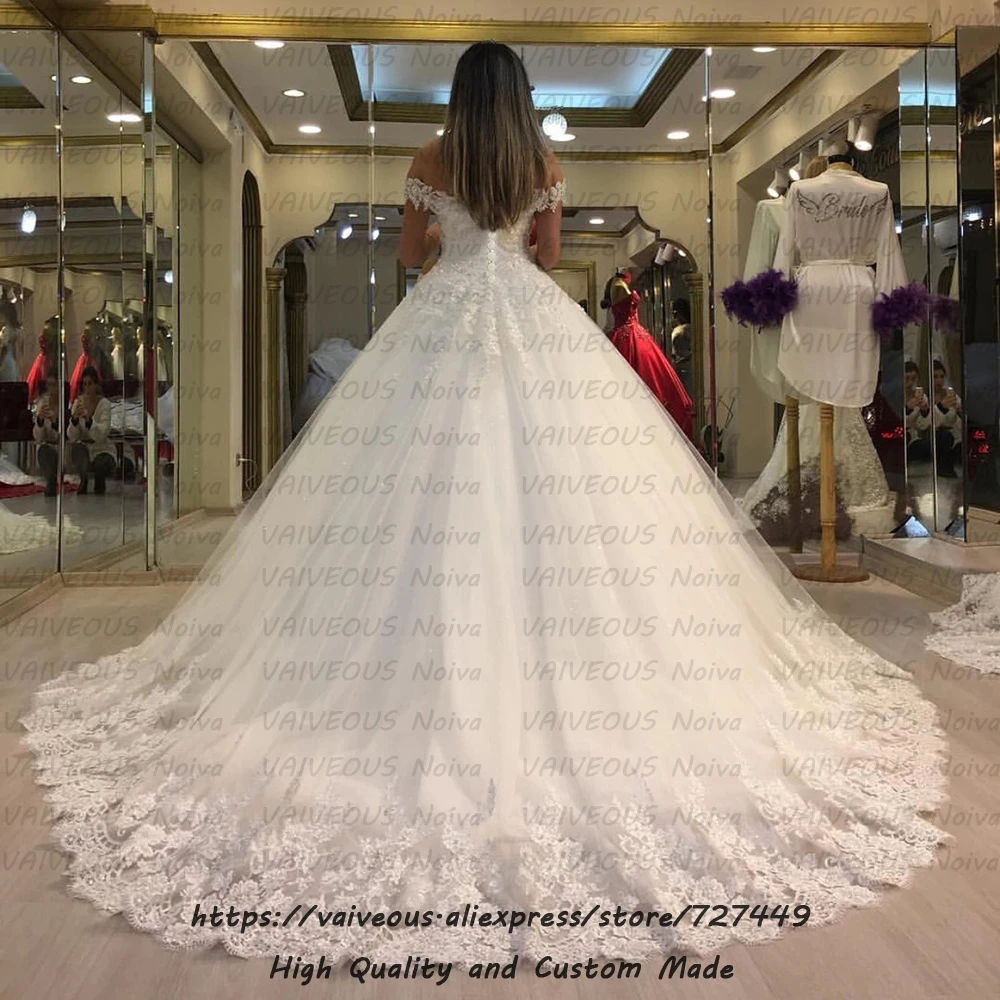 Vestido de Novia роскошное кружевное свадебное платье в стиле бохо сексуальное бальное платье с открытыми плечами Свадебные платья с халат с рукавами Mariage