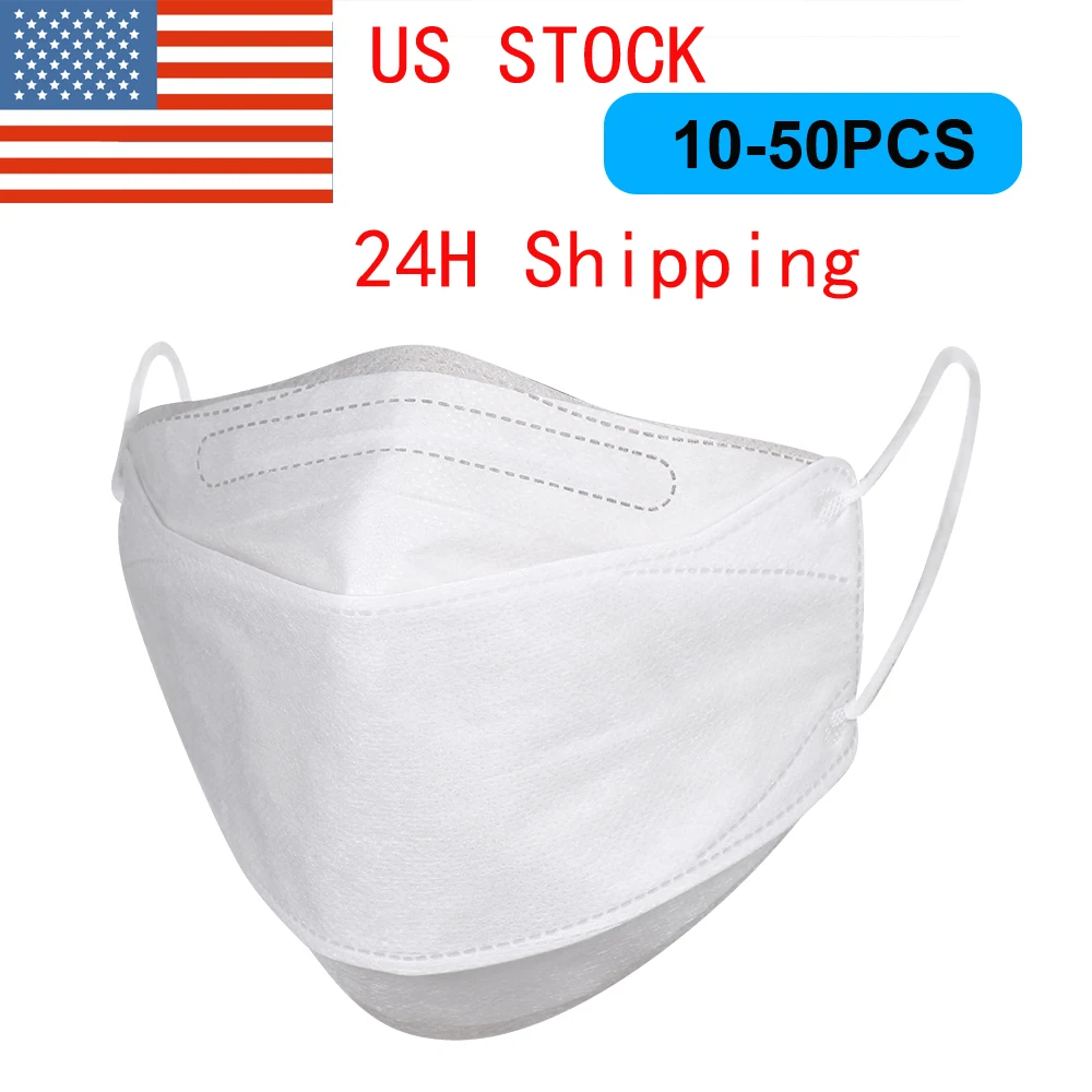

US STOCK 10-100 PCS 4-layer Disposable respirator dust face Mask 24H Shipping Mouth Filtration Against pm2.5 masker 24H Shipping