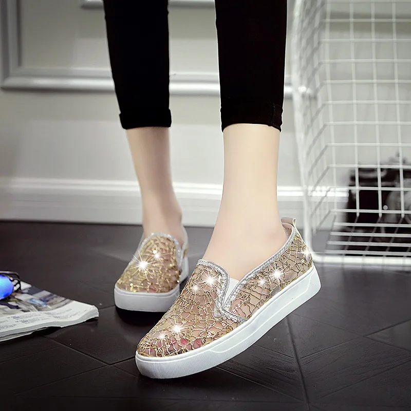 

WOMEN'S Shoes 2017 Summer Lace Flat Hollow out WOMEN'S Sandals Breathable WOMEN'S Shoes Students Lazy Casual Shoes