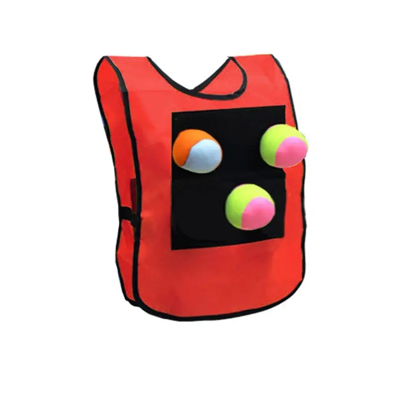 Безрукавка с липким мячом для детей, детская спортивная игрушка для игр для родителей и детей, экологически чистая - Цвет: Красный