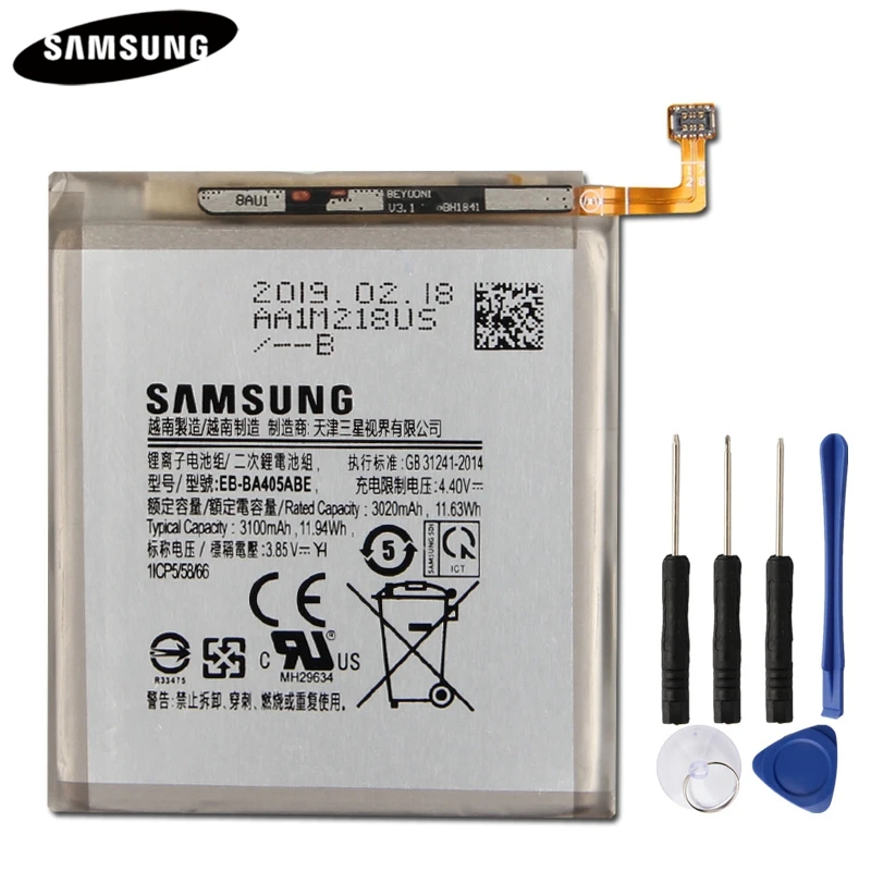 100% Оригинальная батарея EB-BA405ABE EB-BA405ABU для Samsung GALAXY A40 A405F 3100mAh сменная телефона |