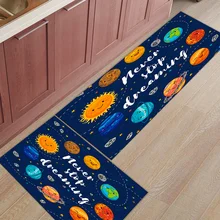 2 шт. Коврики для кухни с рисунком из мультфильма "Планета" коврики для входа в ванную комнату, коврики для двери в гостиную, домашний декор