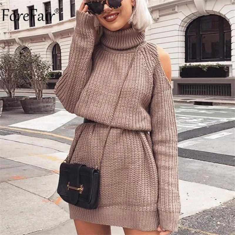 gray turtleneck sweater dress