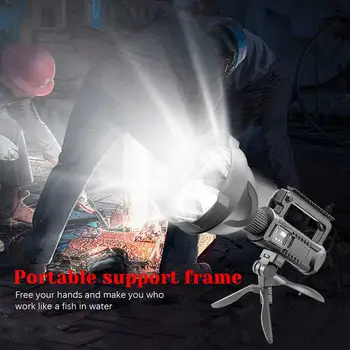 

XHP50 Portable Spotlights 4 Modes Powerful LED Flashlight with Mountable Bracket Waterproof Rechargeable Searchlight 8000 MAH