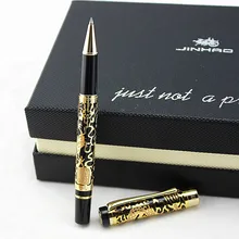 Jinhao 5000 винтажная Роскошная металлическая шариковая ручка с красивой текстурой дракона, черная и Золотая чернильная ручка для офиса и бизнеса