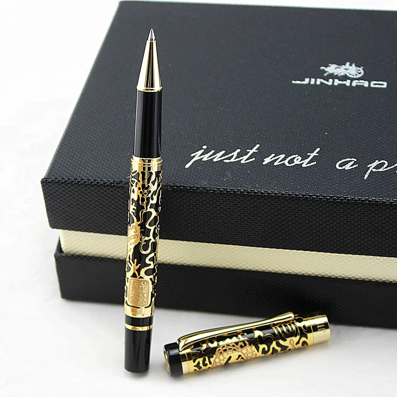 Jinhao 5000 винтажная Роскошная искусственная резьба по текстуре дракона черная и