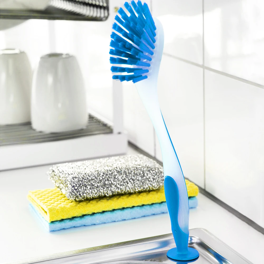 Инструмент для дома многофункциональная длинная сковородка с ручкой кастрюля присоска для мытья посуды Вертикальная Чистящая щетка Скраб кухонная Экономия пространства