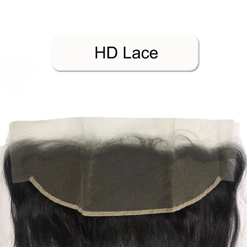 HD Lace Швейцарские HD прозрачные 13x4 Кружева Фронтальная Закрытие прямые бразильские необработанные девственные человеческие волосы от уха до уха плотность предварительно выщипанные - Закрытие Цвет: HD Lace