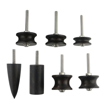 

7 Style Ebony Leather Burnisher/Electric Polished Head Leather Tools/Leather Slicker Tool Drill Sets For Dremel Rotary Tools (7