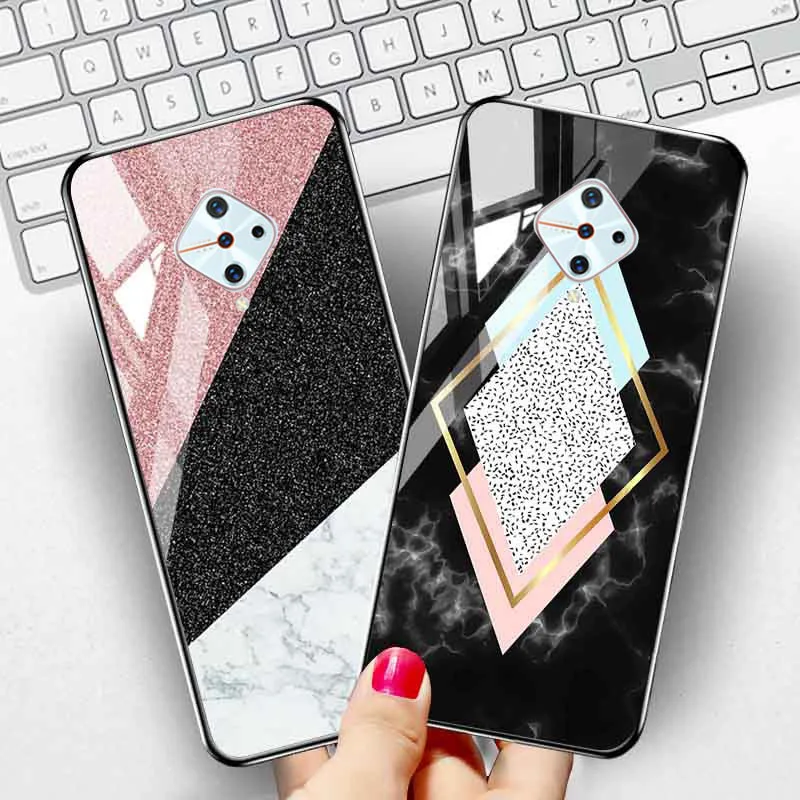 Чехол для телефона Vivo V17 Pro мраморный защитный чехол из закаленного стекла S1 V15 Nex 3