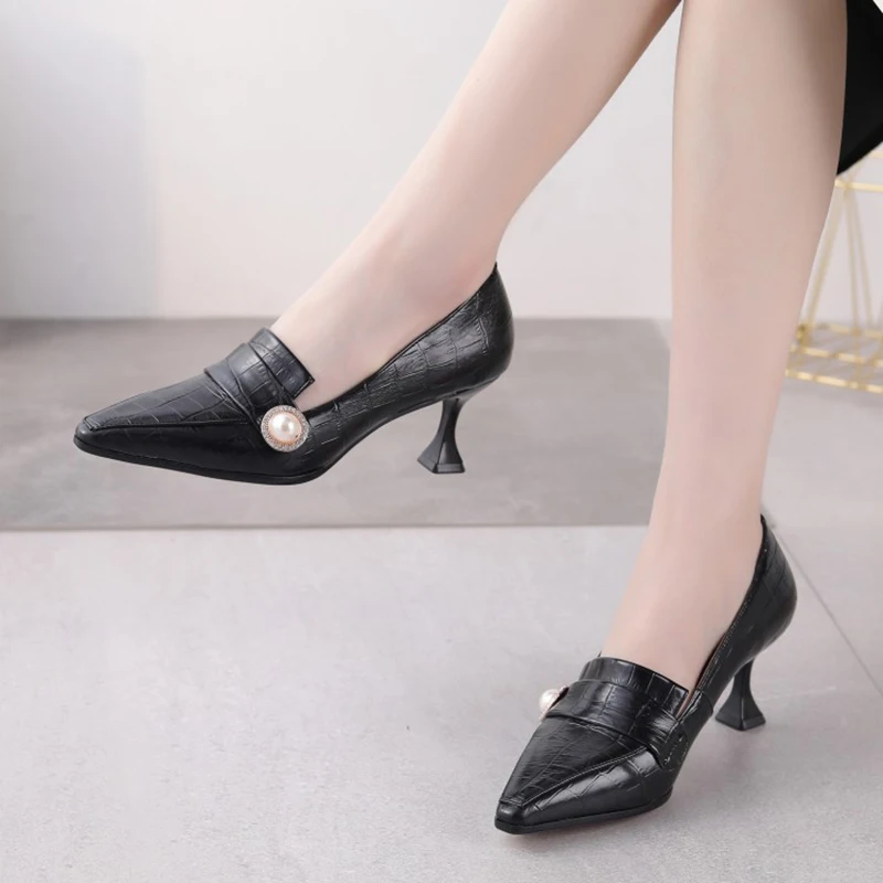 KOLNOO Hot Sale Handmade New 2021 Style Womens High Heel Pumps Pointed-Toe Slip-On Daily Wear Office Party Fashion Court Shoes