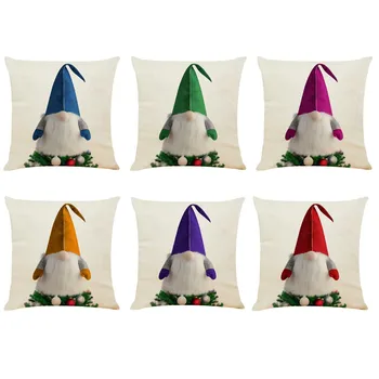 

pillowcase Gnome Christmas Tree Topper Pattern Throw Cushion Cover pillows on the sofa car Home Decor Pillow Case наволочка #L5