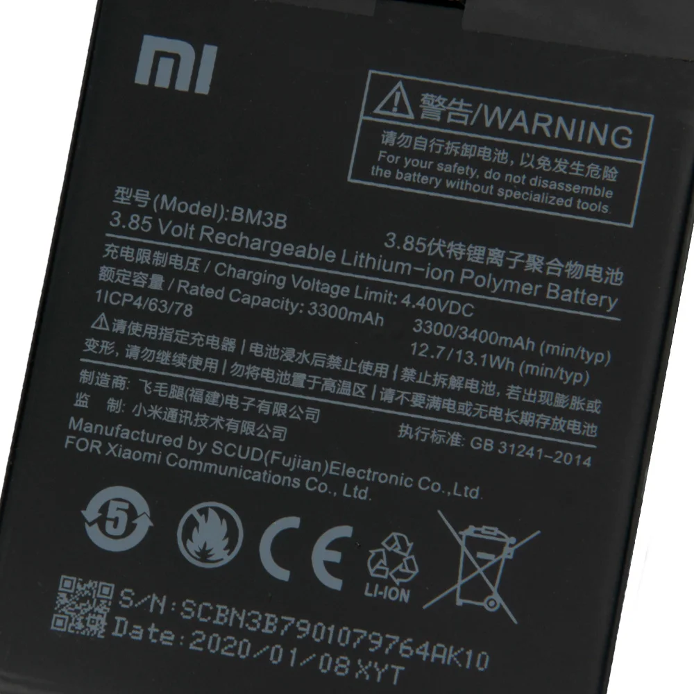 Оригинальный сменный аккумулятор XIAOMI BM3B для Xiaomi MIX2 MIX 2 Аутентичные батареи