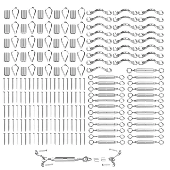 

25Pcs T316 Stainless Steel Cable Railing Kits for Wood Posts DIY Balustrade Kit with Jaw Swage Fork Turnbuckle