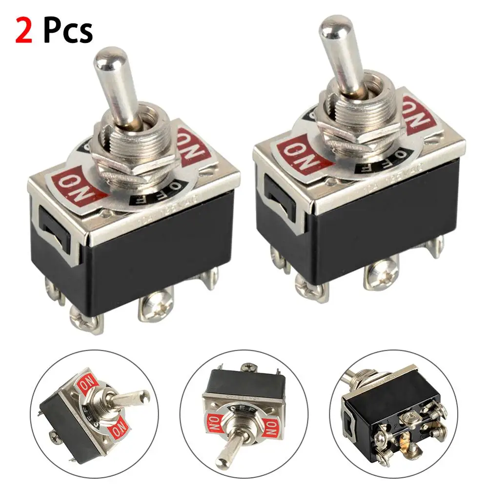 2 Stuks Auto Boot Dpdt 2Pin Heavy Duty Schakelaar 6 Terminal Pin 15A