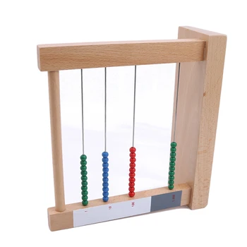 

Wooden Montessori Math Toy Beads Abacus Toy Computing Rack Cent Ten Hundreds Housands Beads Toys For Children Toddler