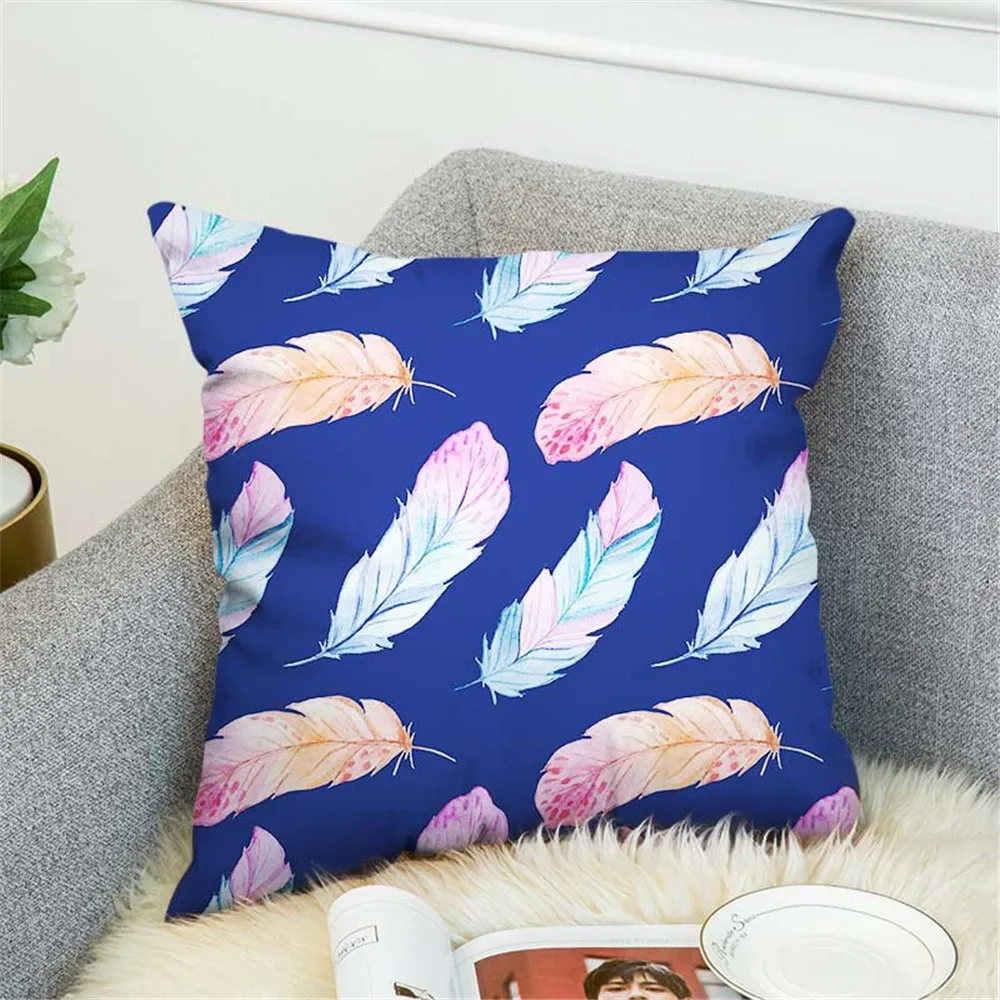 

1Pcs Feather Dream Catcher Pattern Polyester Throw Pillow Cushion Cover Car Home Decoration Sofa Bed Decorative Pillowcase