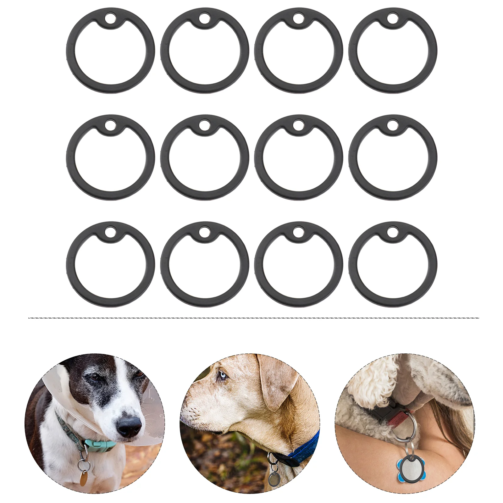 12pcs Professional Dog ID Tag Silencers Silicone Dogtag Silencer Useful