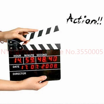 

Directors Edition Clapperboard Digital Alarm Clock Movie Action LED Desk Clock Clapper Board Movie Slate Table Clock
