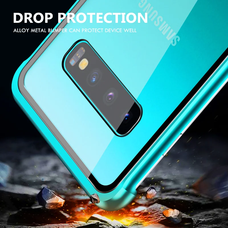 OMEVE для samsung Galaxy S10 Plus чехол металлический бампер закаленное стекло Прозрачный чехол для samsung S10 чехол для телефона S 10