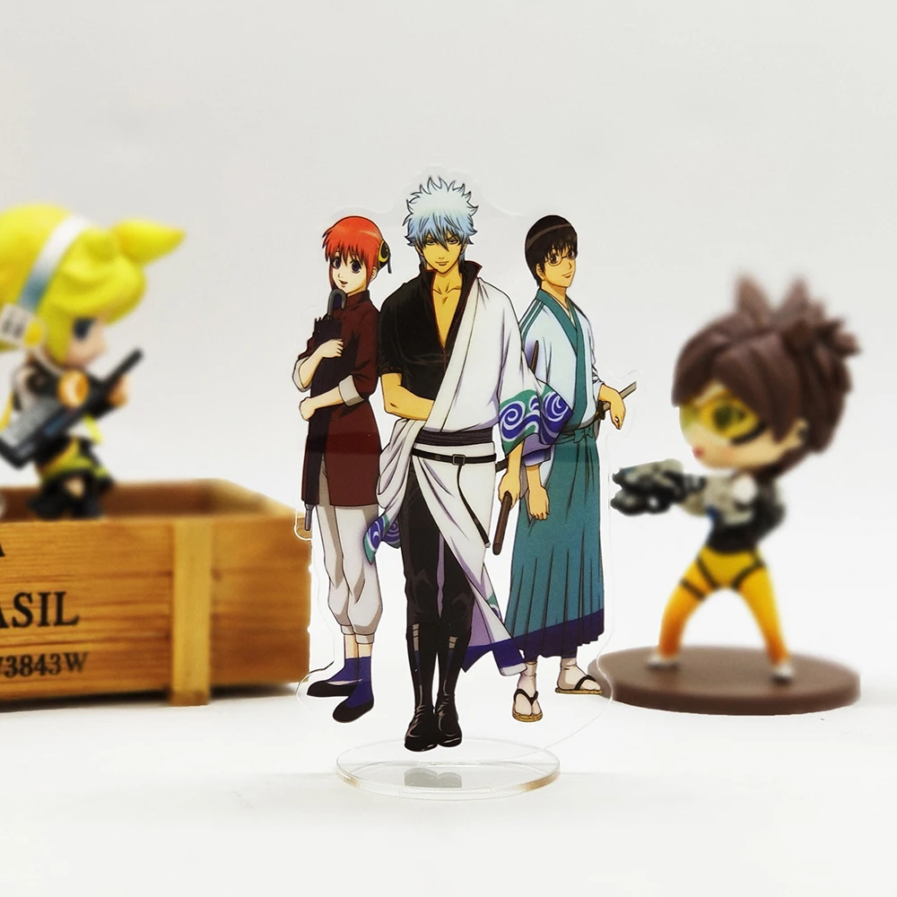 Gintama Gintoki Kagura Shinpachi фигурка на акриловой подставке модель пластина Держатель торт Топпер аниме японский