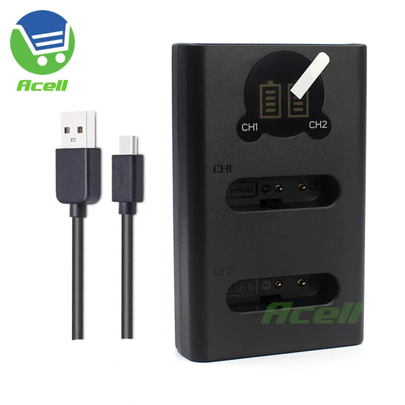 JJC USB мульти зарядное устройство для Ricoh DB-110/Olympus LI-90B/JJC B-DB110 Зарядка 3 батареи со светодиодный индикаторами кабель-удлинитель