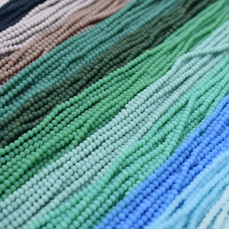 2x3mm 175pcs/Lot Rondell Austria Faceted Crystal Beaded Matte Color Round Glass Beads Loose Spacer Beads for Jewelry Making DIY