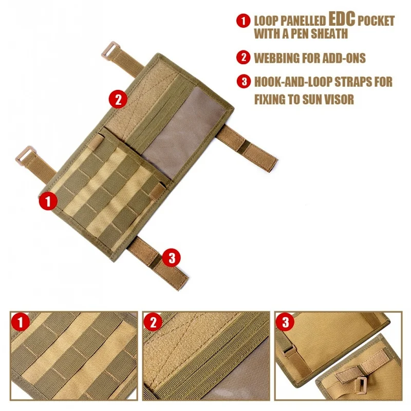 Тактический Молл козырек автомобиля Панель Авто аксессуары Автомобильный солнцезащитный козырёк грузовика Органайзер CD держатель мешка для хранения EDC инструмент ремень сумка