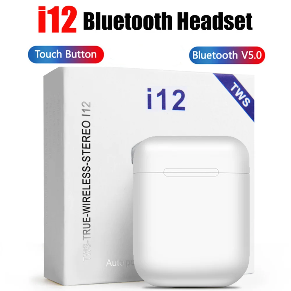 

Dropshipping Sports Wireless Earphones for i12 TWS Touch Control Bluetooth 5.0 Headphone Portable Earbuds For Smart Phone Hot