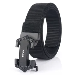 Nova tendência grossa cinto de fivela automática cintos de lona masculina cinto tático militar presentes para homem