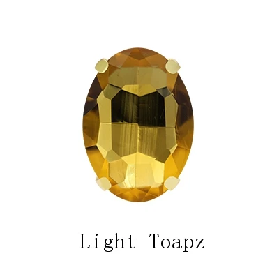 Light Topaz Привлекательный блестящий Овальный стеклянный кристалл страз прелестный стеклянный Стразы с золотыми плоскими когтями пришить Сделай Сам одежда авторские сумки - Цвет: Light Topaz